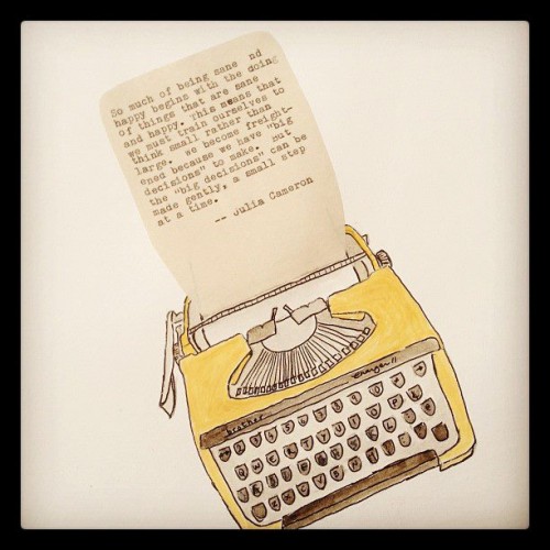 Yellow Portable Brother Typewriter