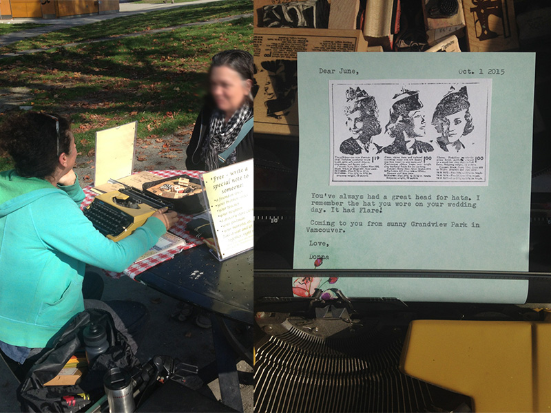 letter writing at Grandview Park